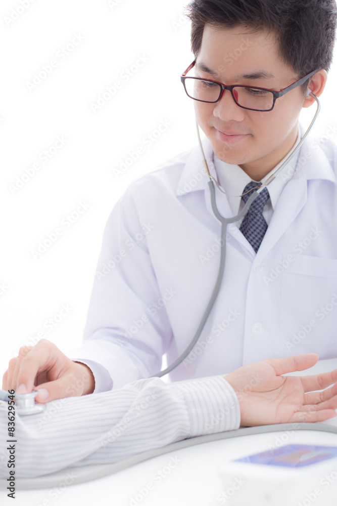 bright picture of male doctor with patient bright picture of male doctor with patient