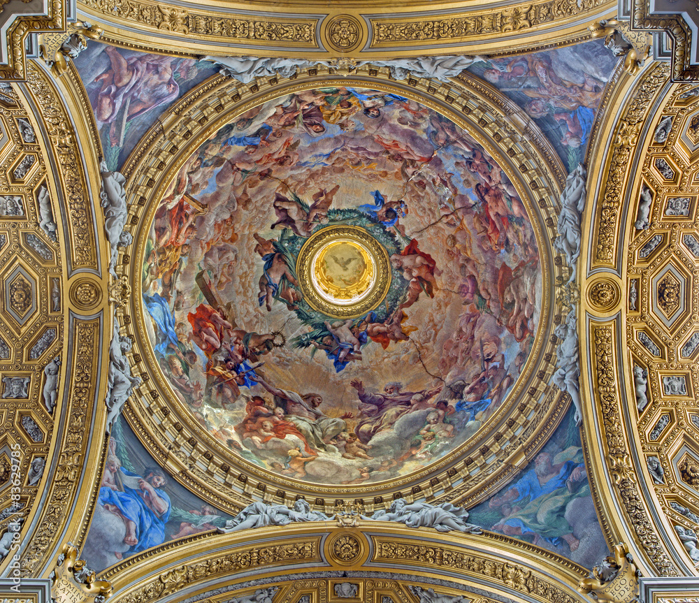 Rome - Trinity fresco in cupola of church Chiesa Nuova 