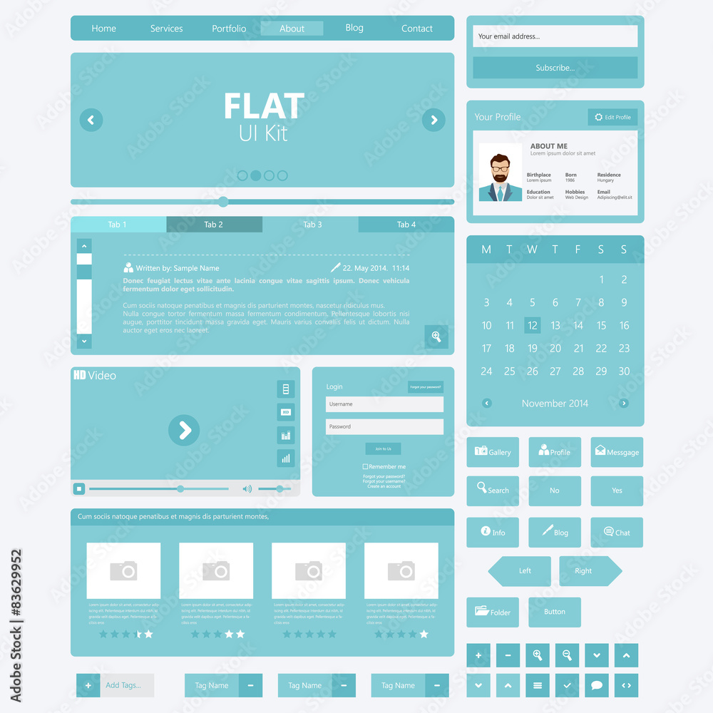 Flat Website Elements / Template Vector Flat Website Elements / Template Vector