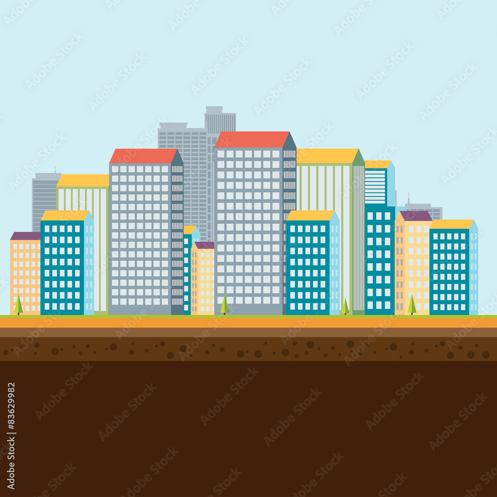 Urban landscape. Vector illustration.