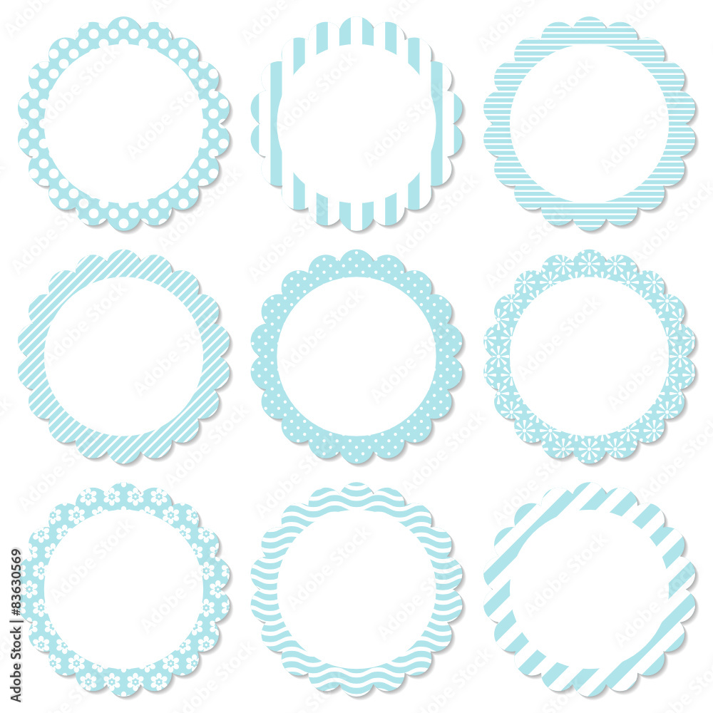 Set Flower Label Blue Set Flower Label Blue