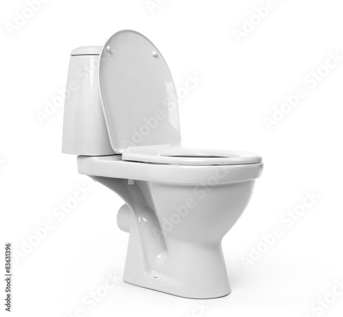 Fototapeta Naklejka Na Ścianę i Meble -  Open toilet bowl isolated on white background