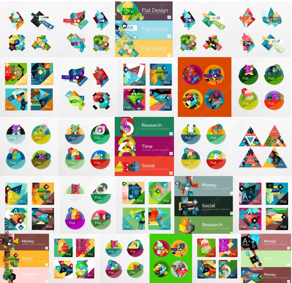 Mega collection of flat web infographics Mega collection of flat web infographics