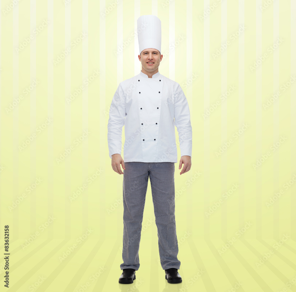 happy male chef cook