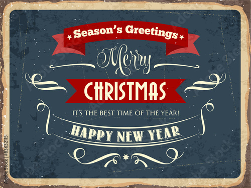 Retro metal sign " Merry Chrismas"