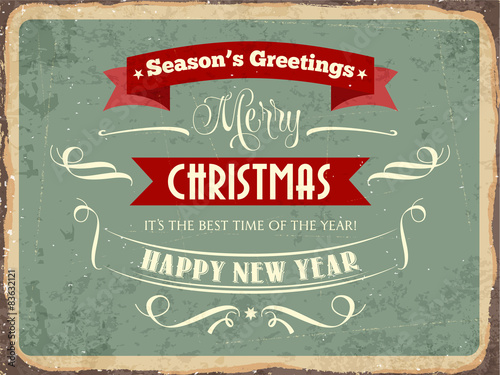 Retro metal sign " Merry Chrismas"