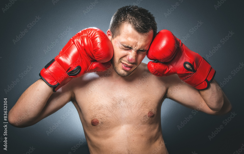 Funny beaten boxer