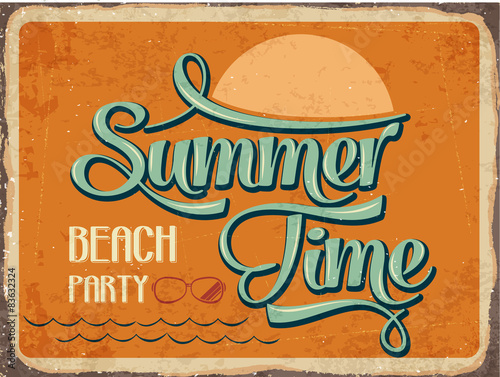 Retro metal sign " Summer time"