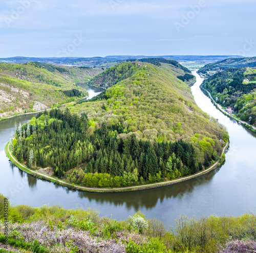 Saar loop at Mettlach. A famous view point. photo