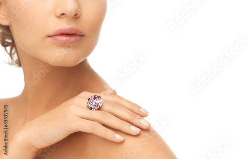 woman with one cocktail ring