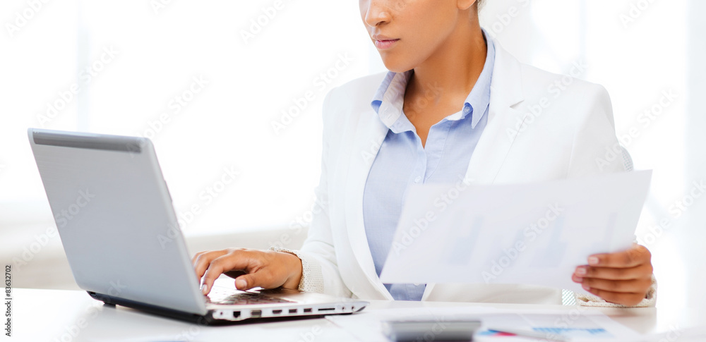 businesswoman working with computer in office businesswoman working with computer in office