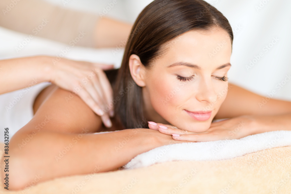 beautiful woman in spa salon getting massage beautiful woman in spa salon getting massage