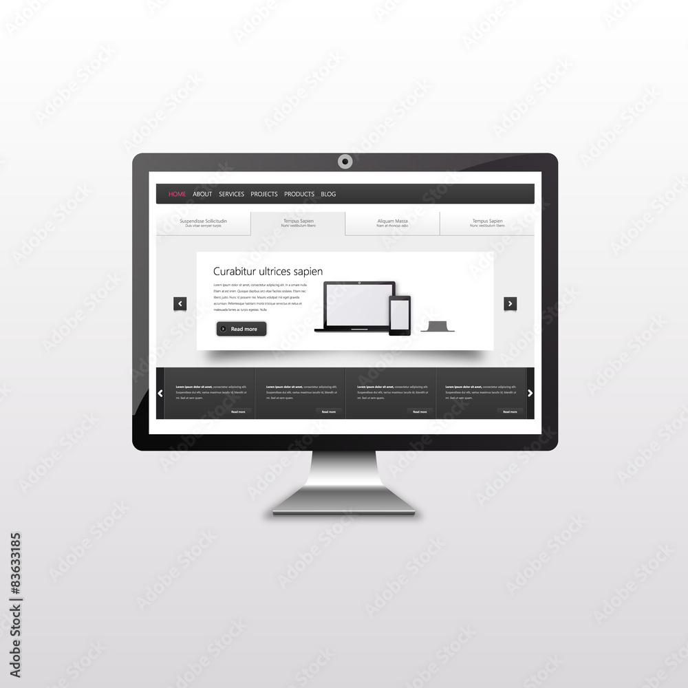 Responsive web design. user interface on touchscreen Responsive web design. user interface on touchscreen