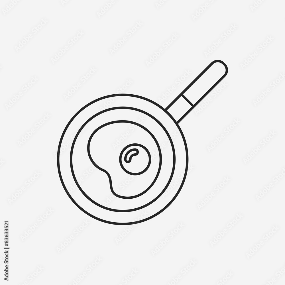 Omelette pan line icon Omelette pan line icon