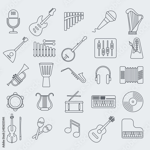 Musical instrument line vector icon.