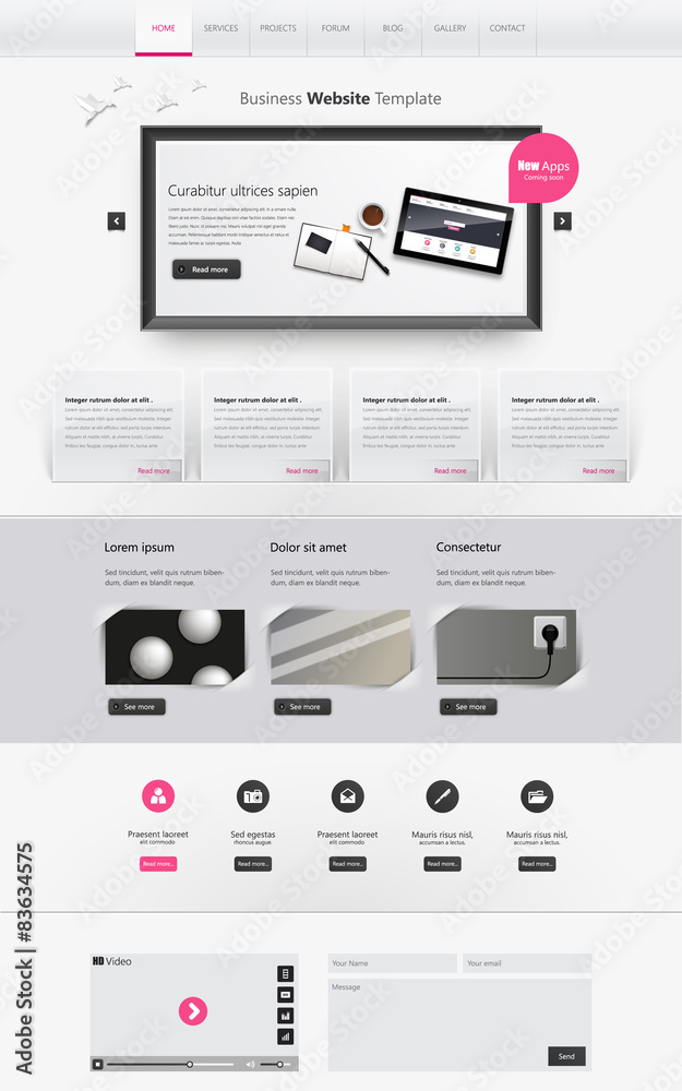Modern Clean One page website design template. Modern Clean One page website design template.