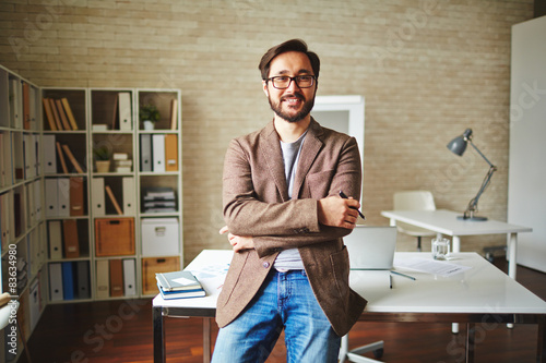 Businessman by workplace