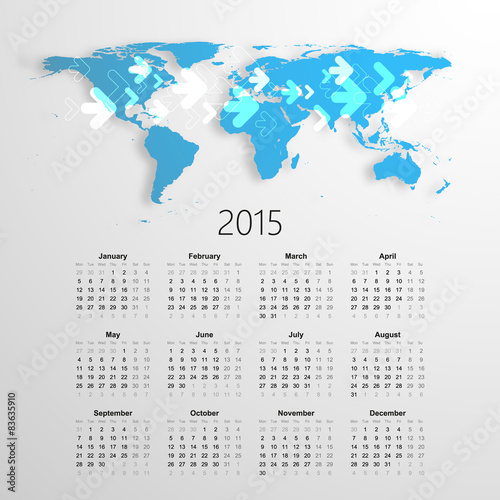 Calendar for 2015, Vector EPS10. 