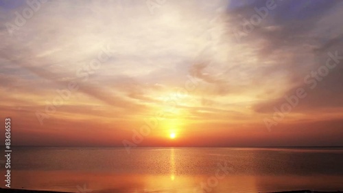 Beautiful sunrise over sea photo