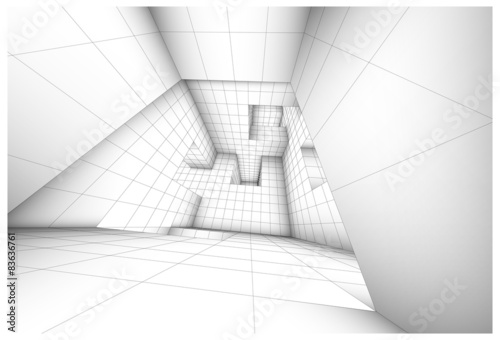 3d futuristic labyrinth shaded vector interior illustration