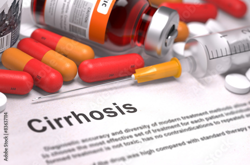 Diagnosis - Cirrhosis. Medical Concept. 3D Render. photo