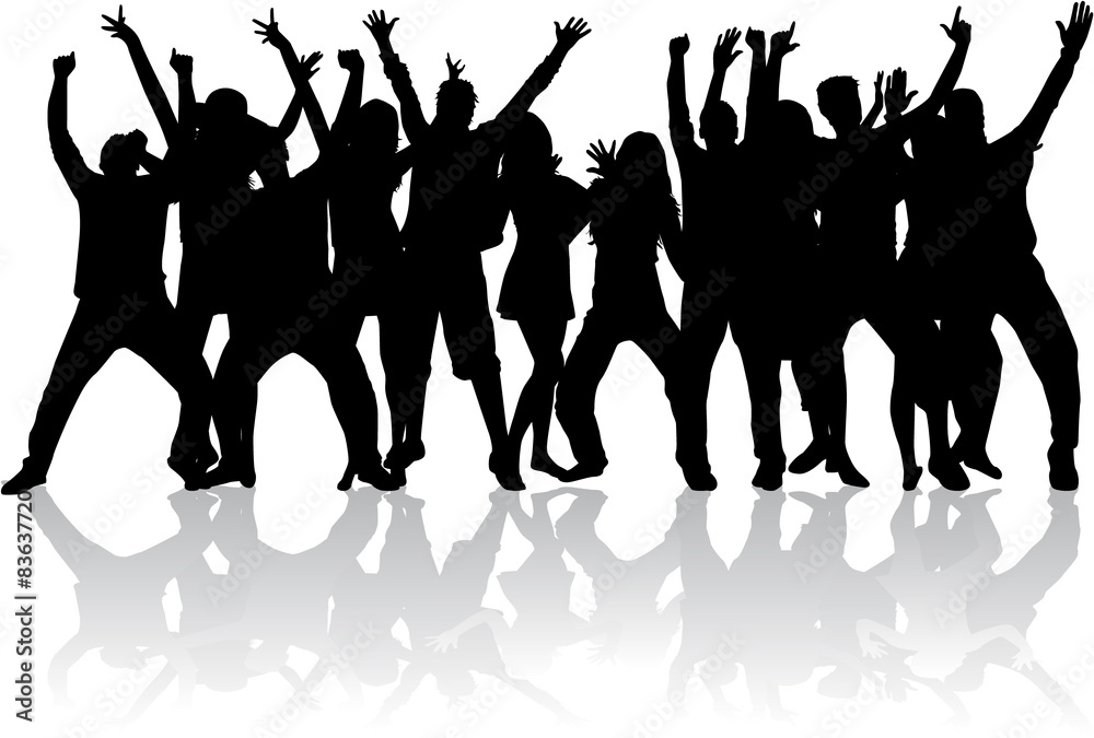 Dancing people silhouettes Dancing people silhouettes