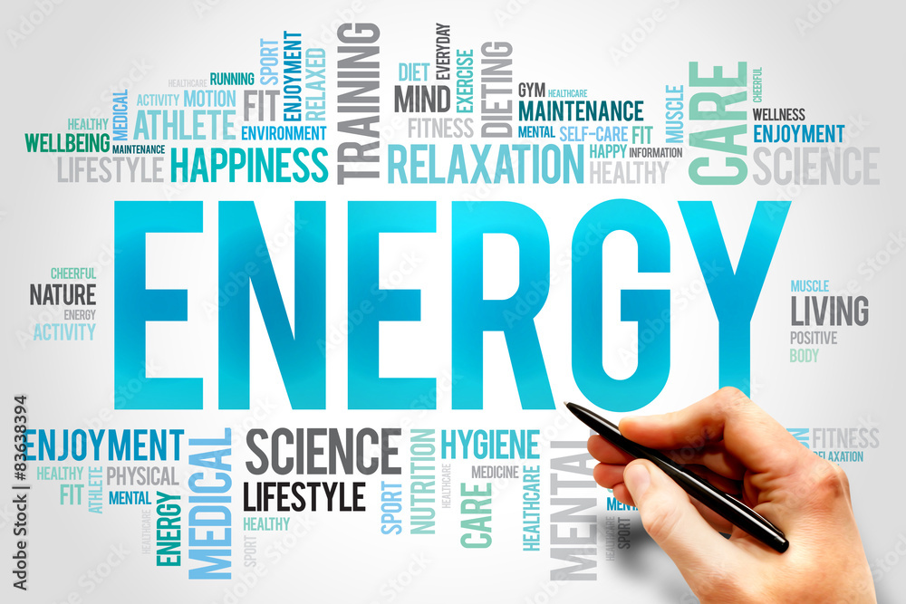 ENERGY word cloud, fitness, sport, health concept ENERGY word cloud, fitness, sport, health concept