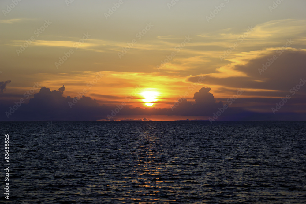 Sunset in the sea