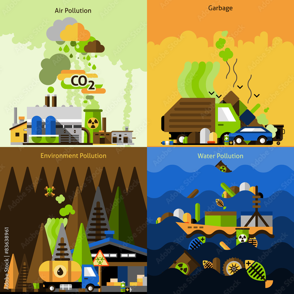 Fototapeta premium Pollution Design Set