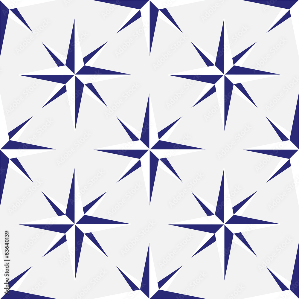 Obraz premium Vector seamless pattern with sea elements rose of wind.