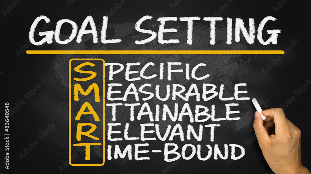 smart goal setting hand drawn on blackboard