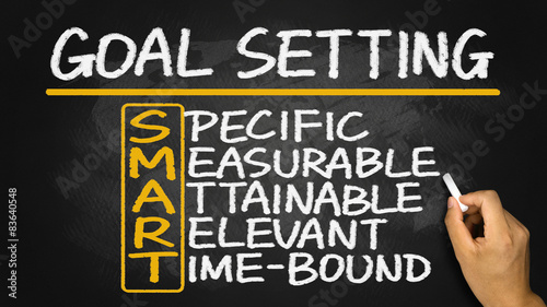 smart goal setting hand drawn on blackboard