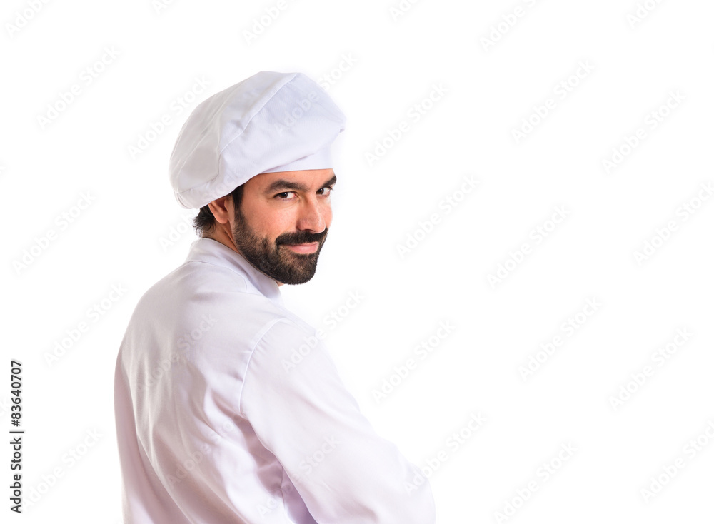 Chef with his arms crossed over white background Chef with his arms crossed over white background