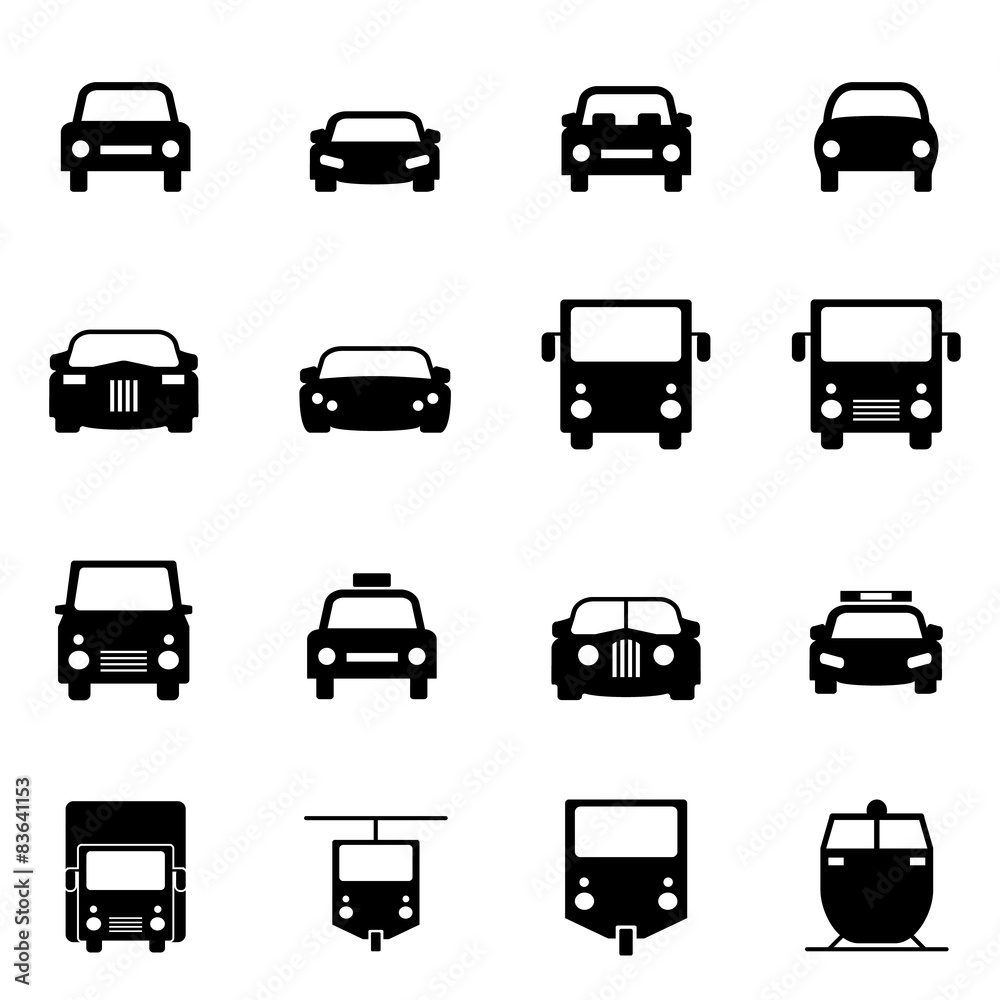 car icons set vector illustration