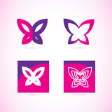 Pink purple butterfly logo