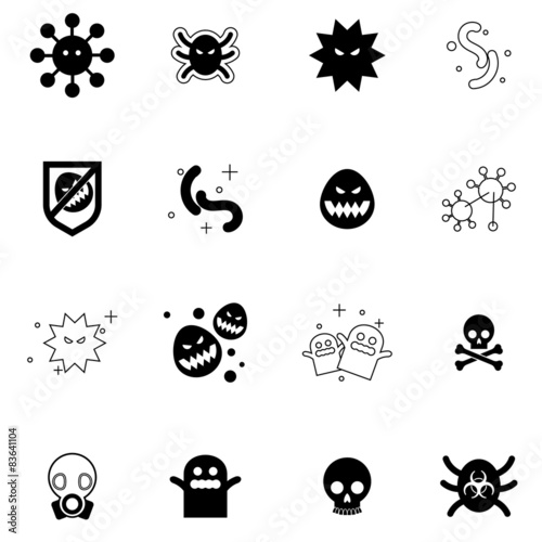 virus icons set vector illustration
