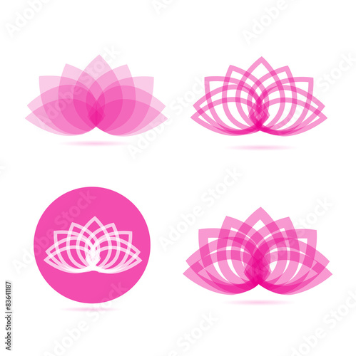 Lotus meditation flower logo pink