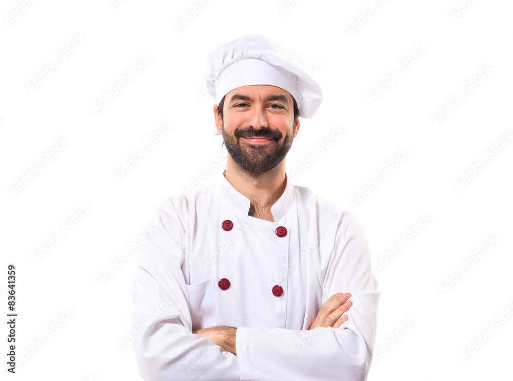 Chef with his arms crossed over white background Chef with his arms crossed over white background