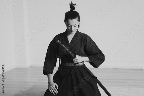 Obraz na plátně Japonsko žena samuraj