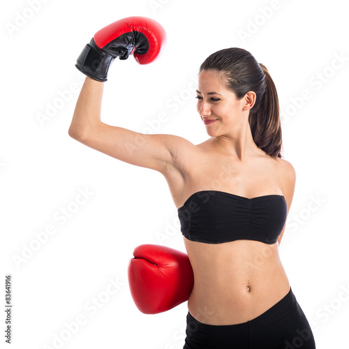 Sport woman with boxing gloves