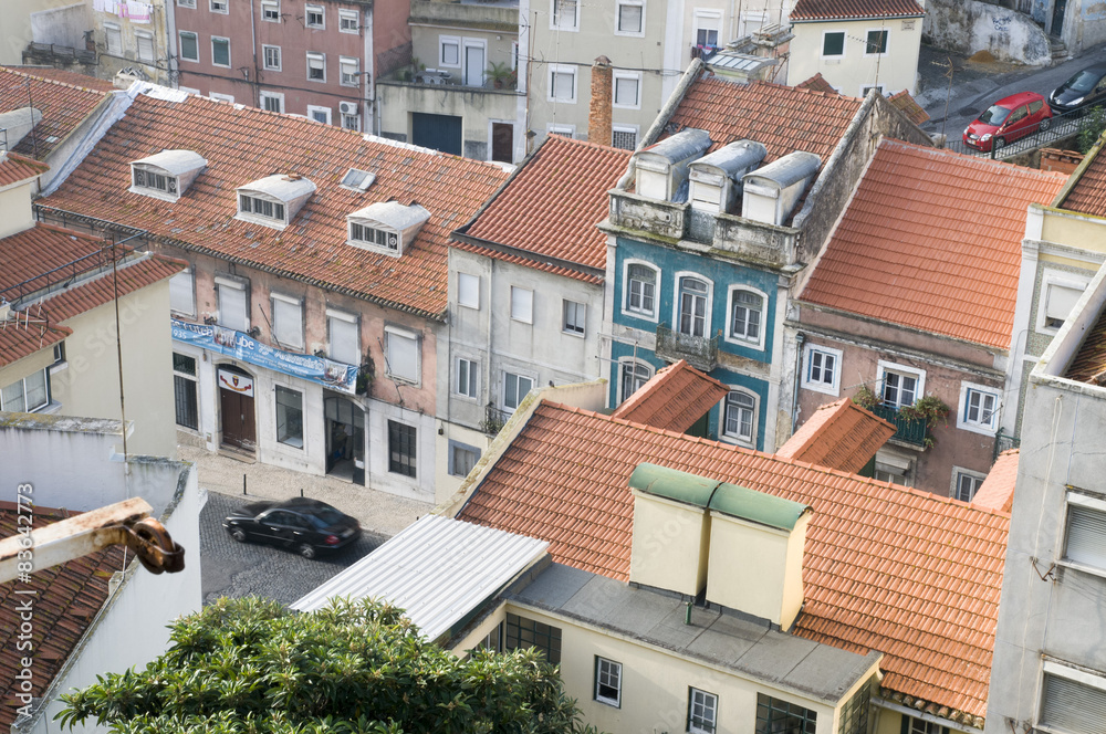 Lissabon Santa Engracia, blick in enge Straßen Lissabon Santa Engracia, blick in enge Straßen