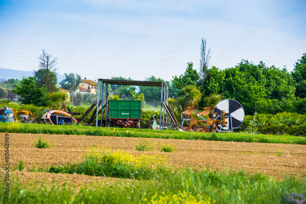 Fototapeta premium Fattoria, azienda agricola, Paesaggio di campagna Toscana