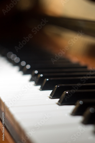 Keyboard of piano.