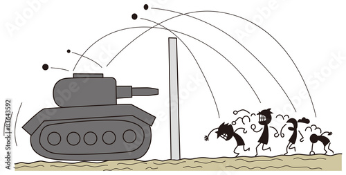 壁1枚先にある戦車