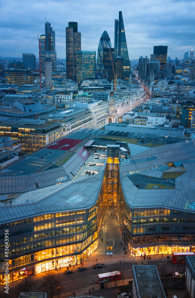 Fototapeta premium Londyn, Wielka Brytania - 27 stycznia 2015: Nocne ulice