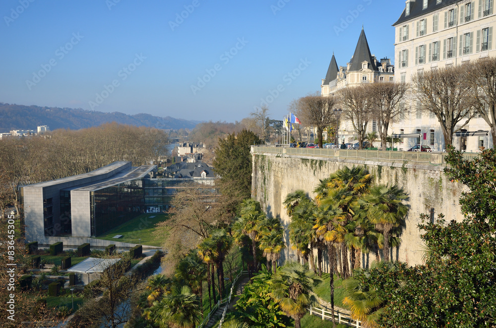 Winter view of the French city Pau