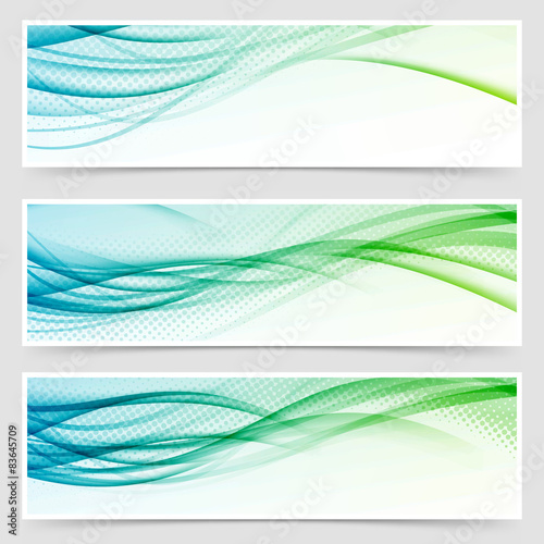 Bright eco swoosh line header web set