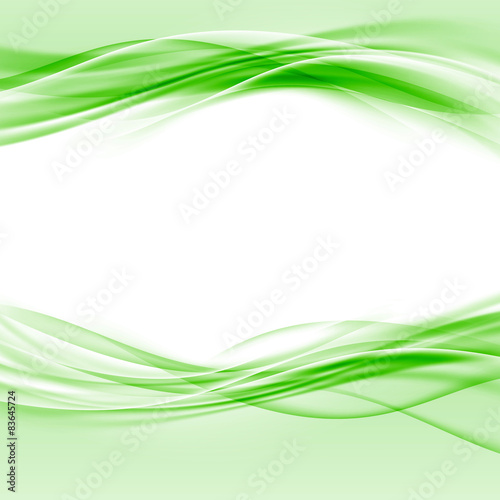 Green smooth swoosh eco border abstract layout