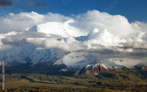 Εκτύπωση καμβά Panoramic view of Lenin Peak from Alay range
