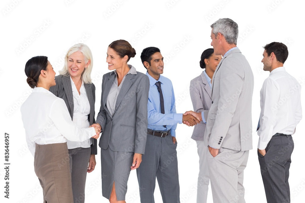 Business people speaking together 